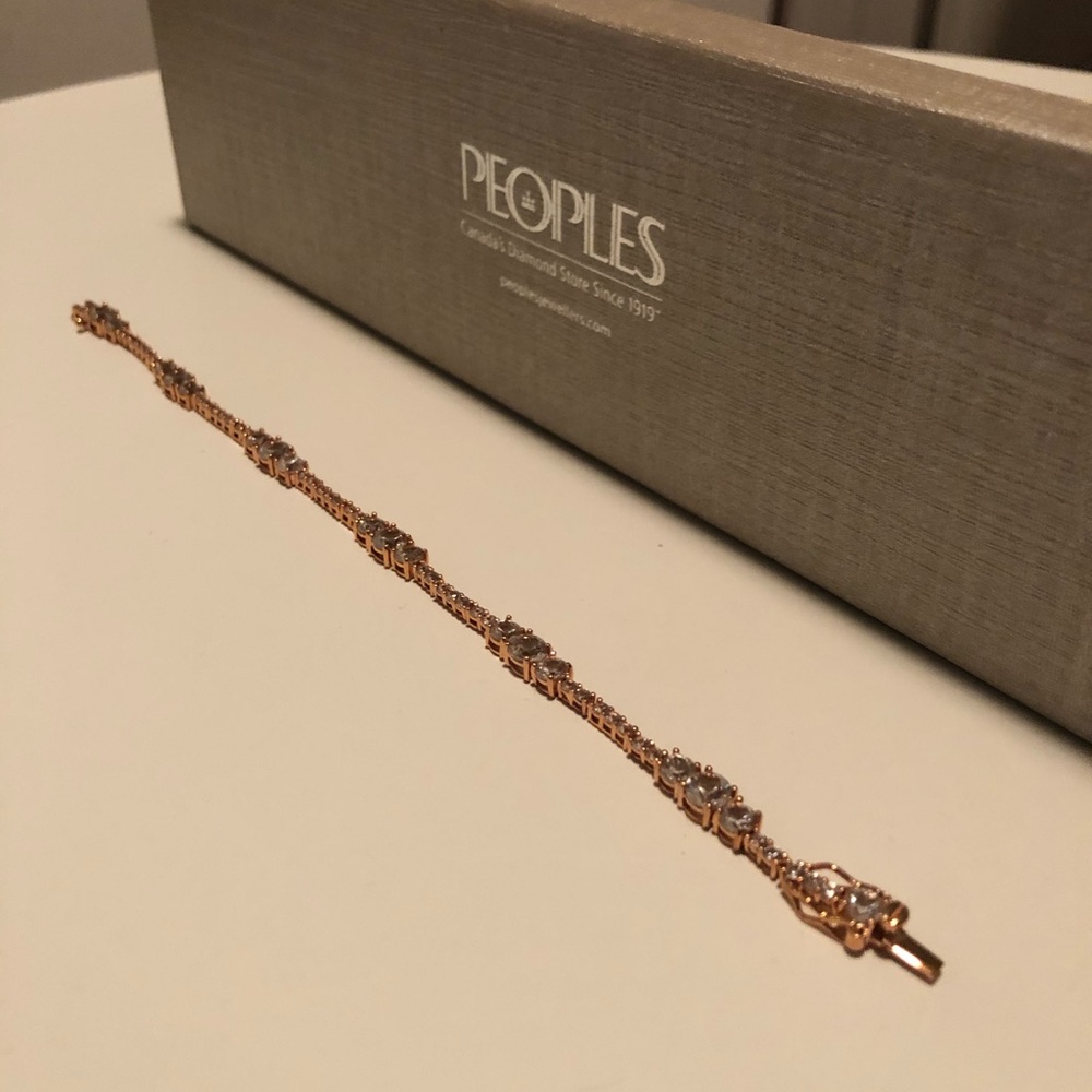 Peoples Rose Gold & White Sapphire Bracelet